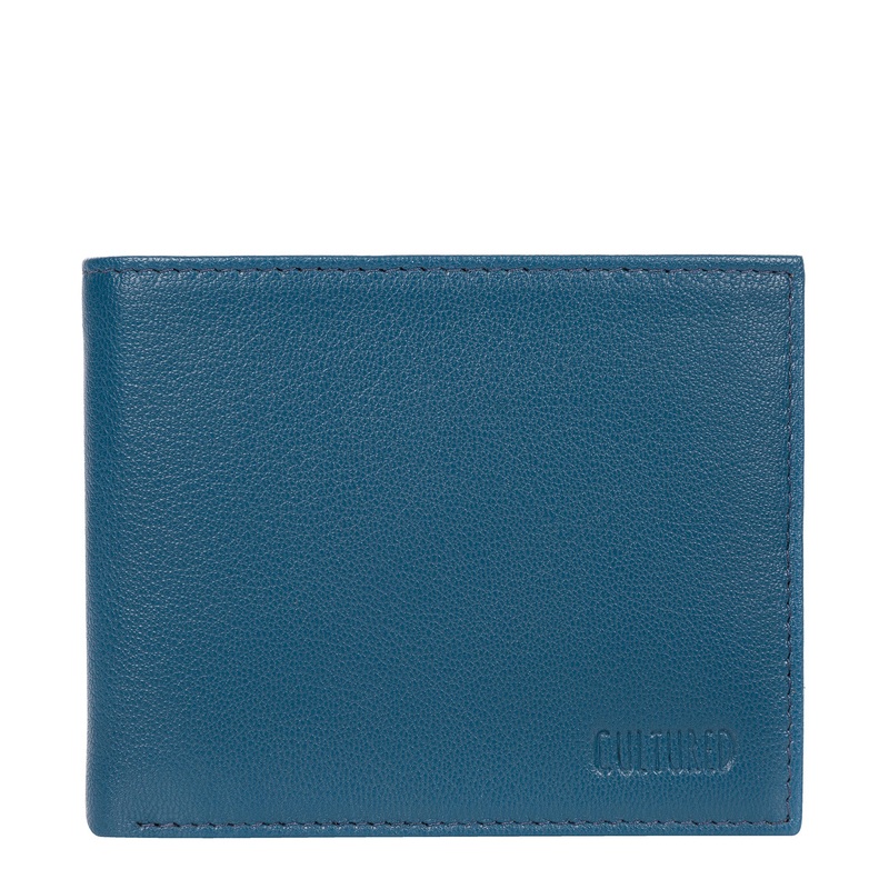 'Fabian' Teal Leather Bi-Fold Wallet