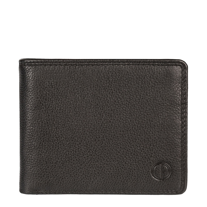 'Fowey' Black Natural Leather Wallet