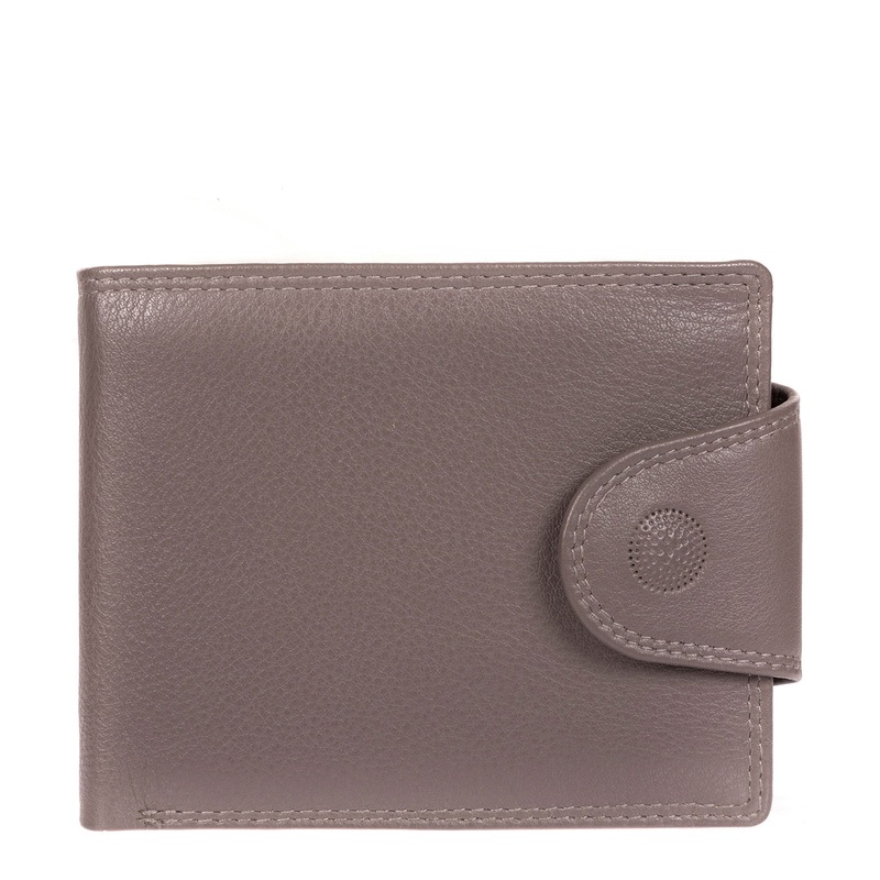 'Garrat' Taupe Grey Leather Wallet