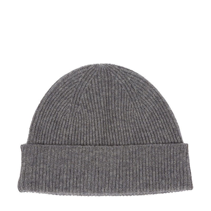 'Grizedale' Grey Cashmere & Merino Wool Beanie Hat