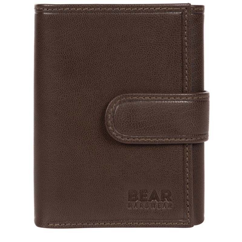 'Hannes' Dark Brown Leather Tri-Fold Wallet