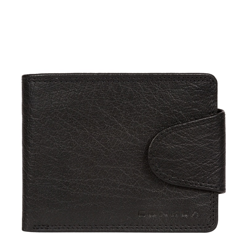 'Heath' Black Bi-Fold Leather Wallet