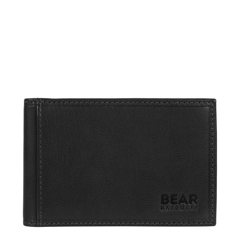 'Huld' Black Leather Bi-Fold Card Holder