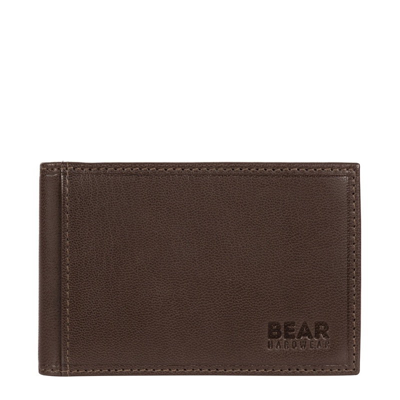 'Huld' Dark Brown Leather Bi-Fold Card Holder