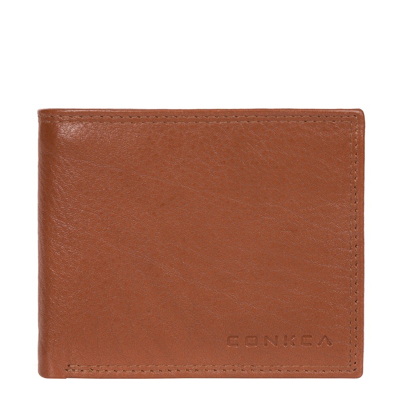 'Ike' Chestnut Dark Brown Bi-Fold Leather Wallet