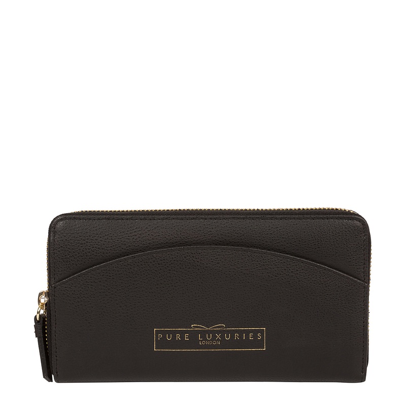 'Jenika' Jet Black Leather Purse
