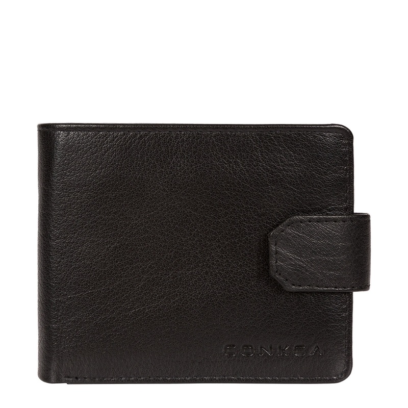 'Jones' Black Bi-Fold Leather Wallet