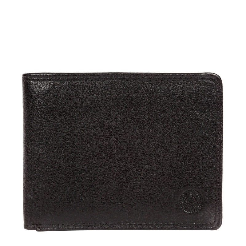 'Moon' Black Bi-Fold Leather Wallet