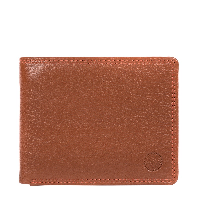 'Moon' Chestnut Orange Bi-Fold Leather Wallet
