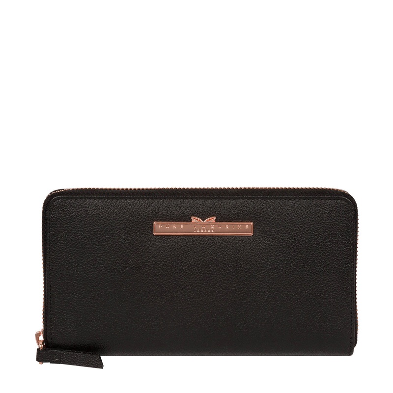 'Nardini' Black Leather Purse