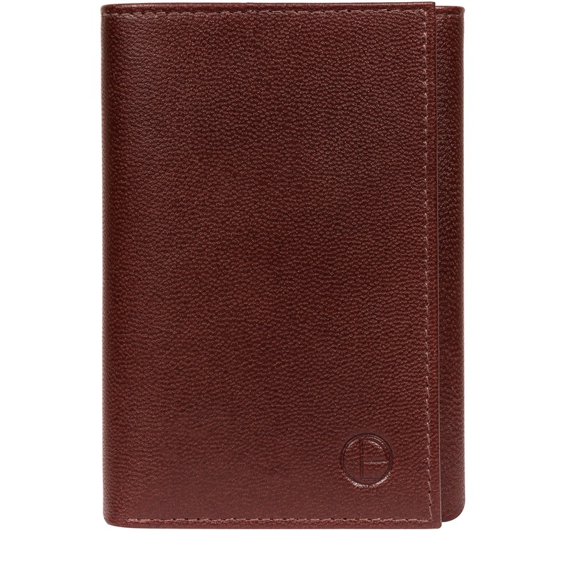 'Oliver' Brown Leather Credit Card Wallet