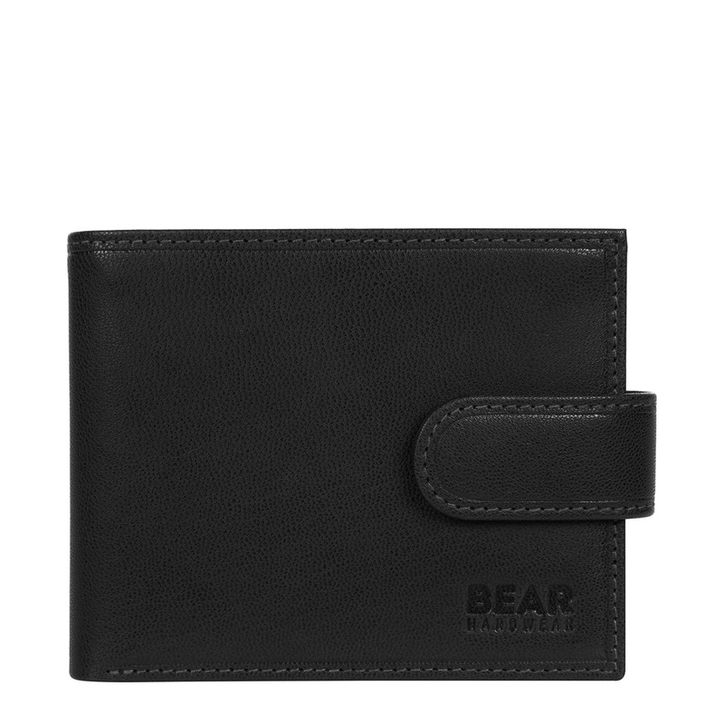 'Orvar' Black Leather Bi-Fold Wallet