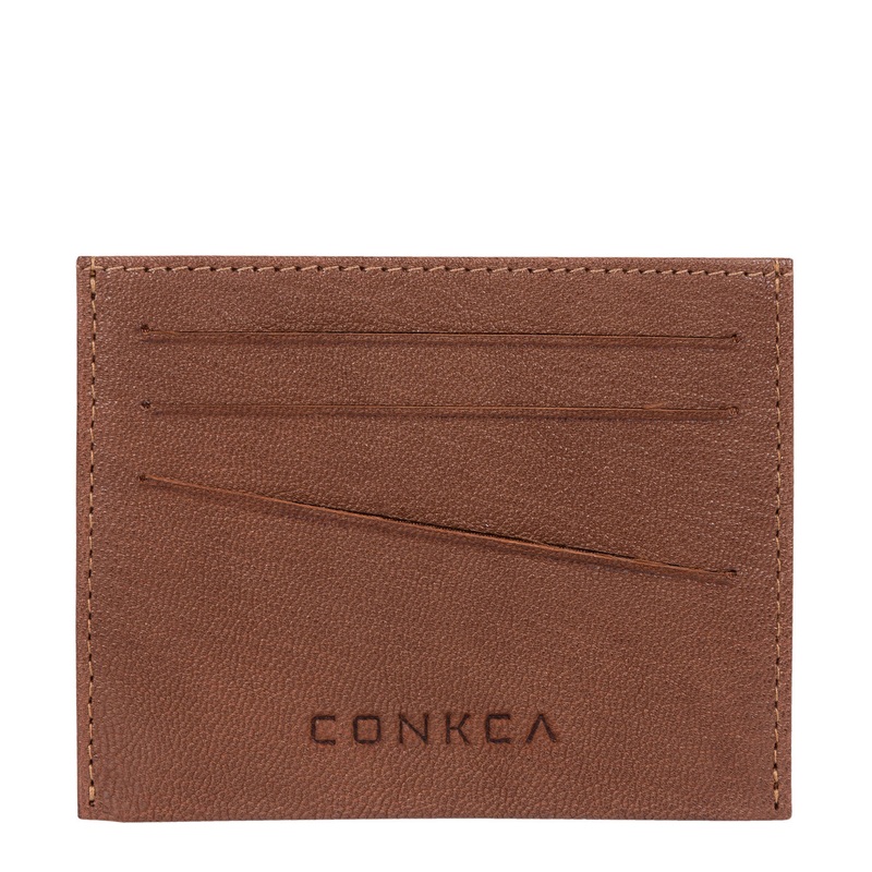 'Otis' Conker Brown Leather Card Holder
