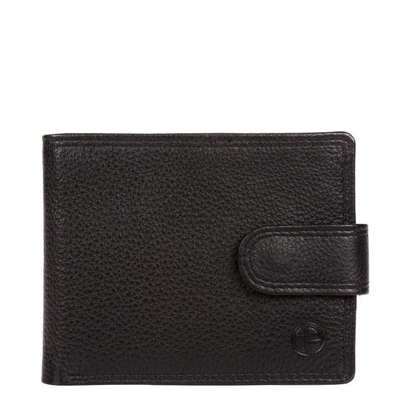 'Tempest' Black Leather Bi-Fold Wallet