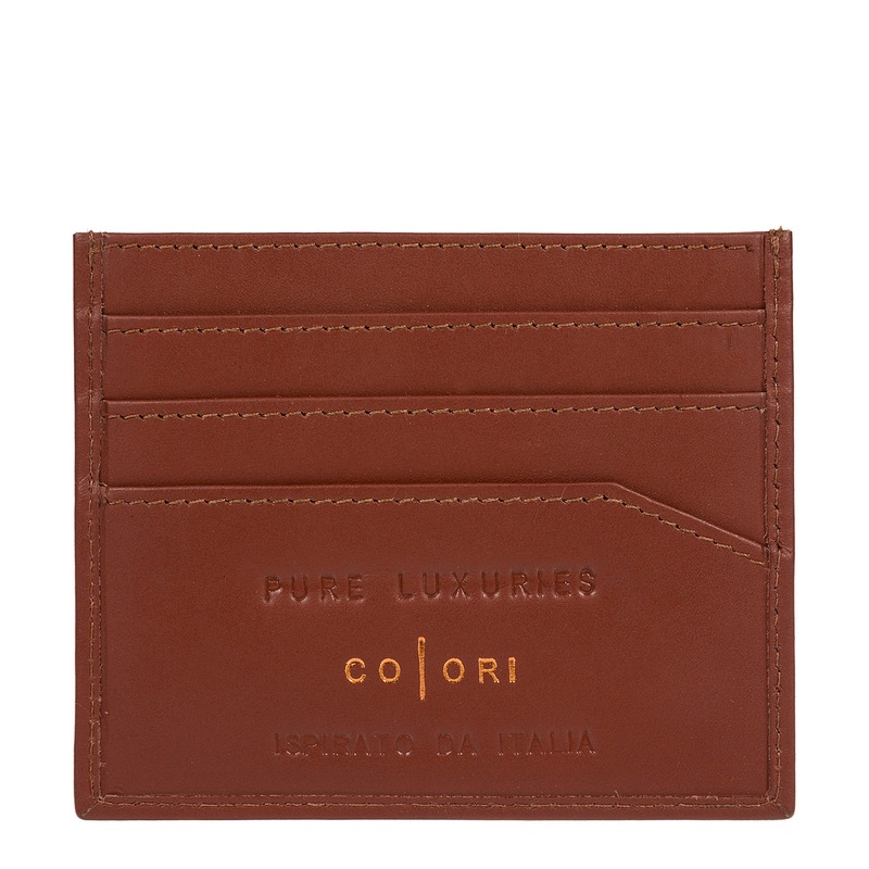 'Trento' Italian-Inspired Cognac Leather RFID Card Holder