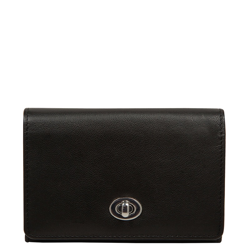 'Amber' Black Leather Purse