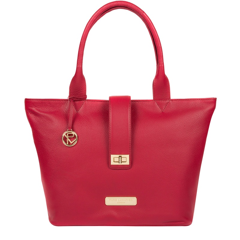 'Annabelle' Berry Red Leather Tote Bag