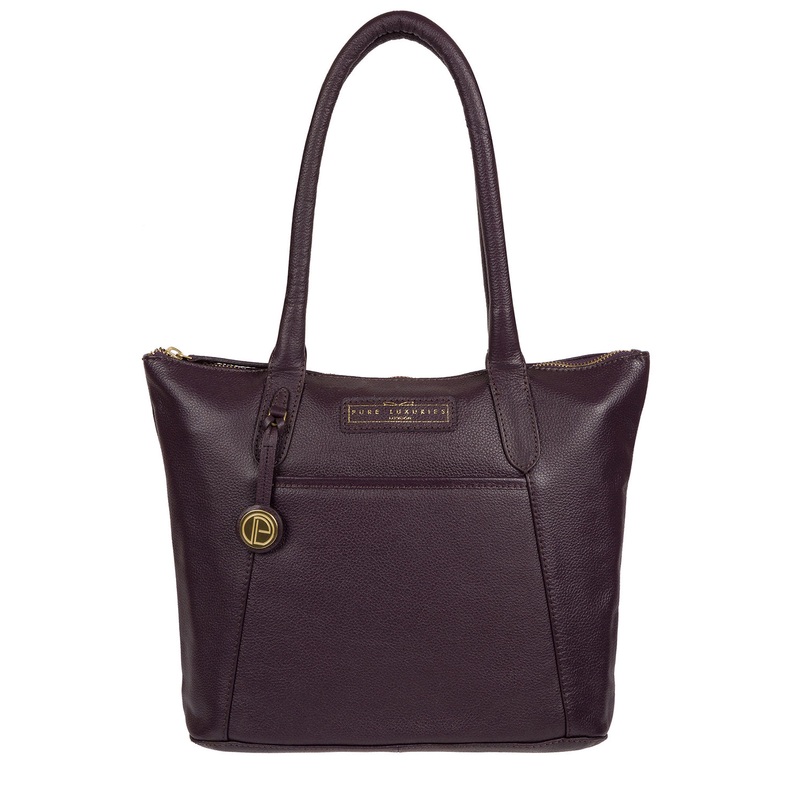 'Arundel' Plum Leather Handbag