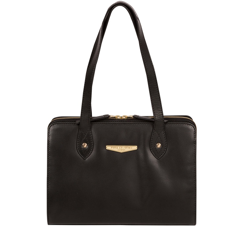 'Britt' Black Vegetable-Tanned Leather Handbag