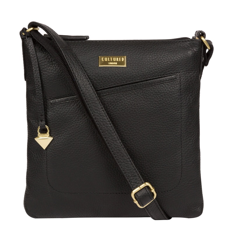 'Bronwyn' Black Leather Cross Body Bag