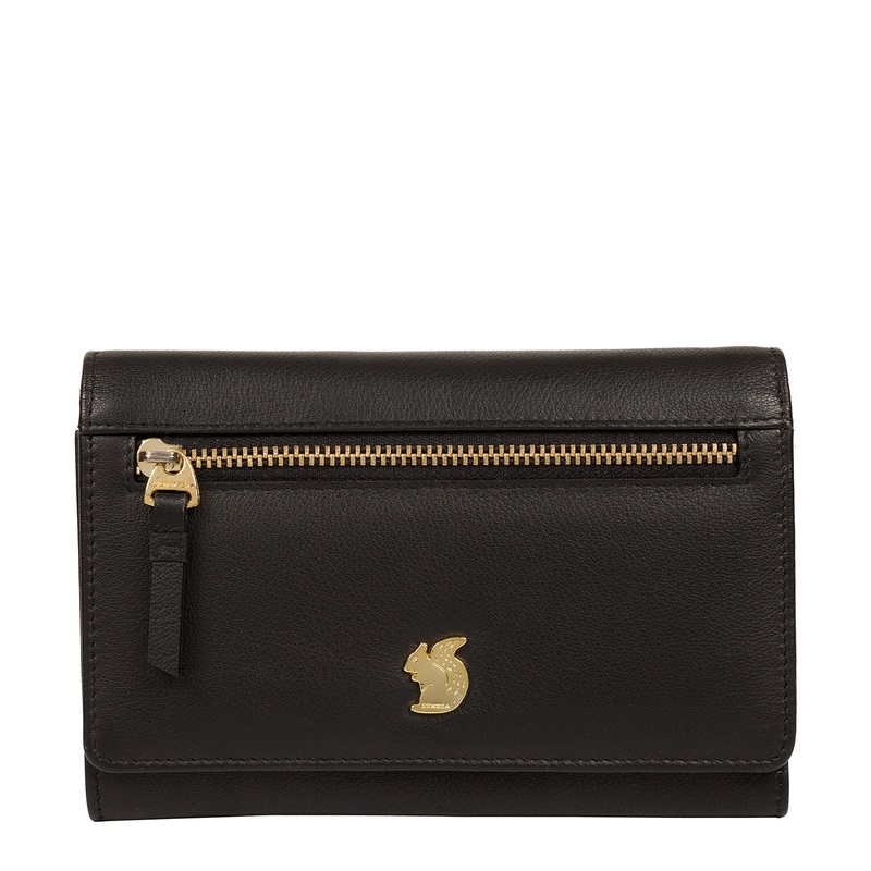 'Carey' Black Leather Purse