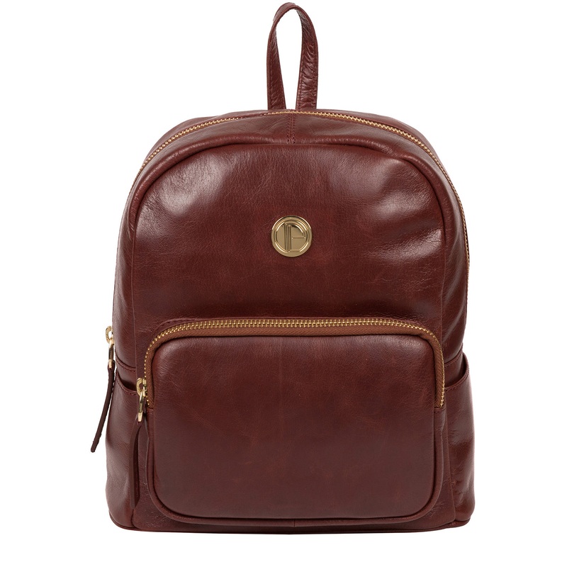 'Cora' Chestnut Leather Backpack