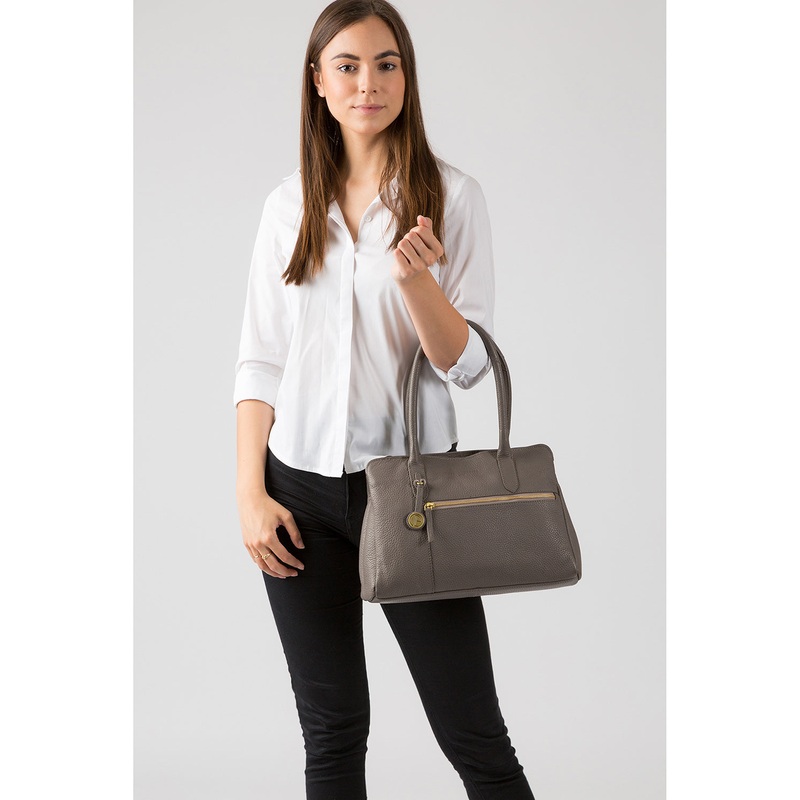 'Darley' Grey Leather Handbag