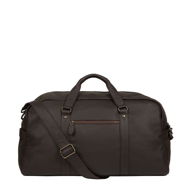 'Drake' Brown Leather Holdall
