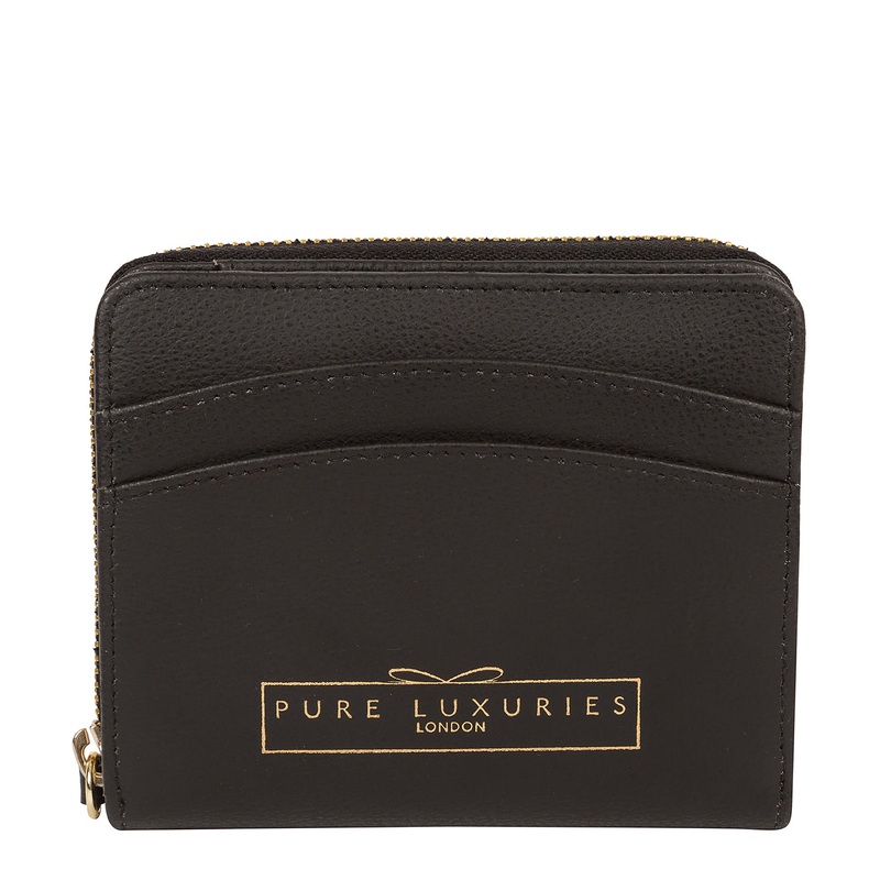 'Emely' Jet Black Leather Purse