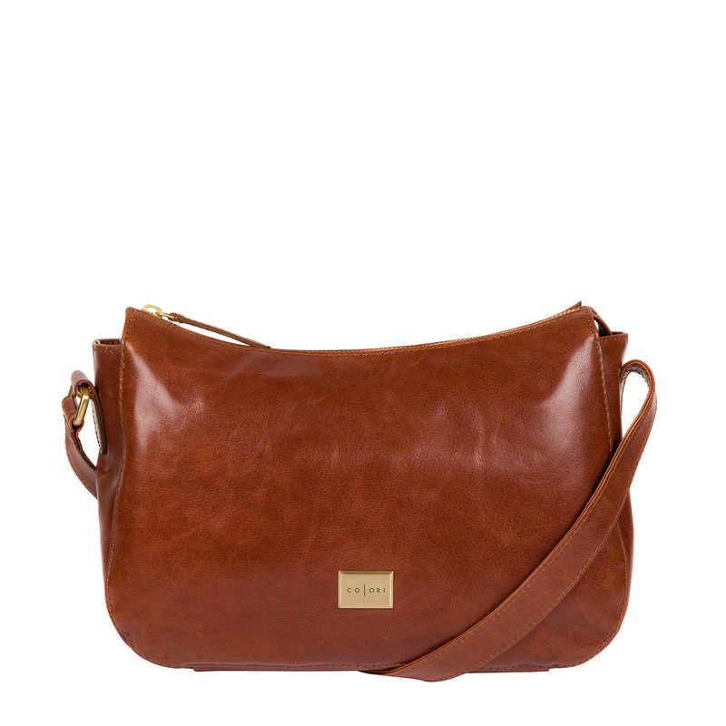 'Enna' Italian-Inspired Chestnut Leather Bag
