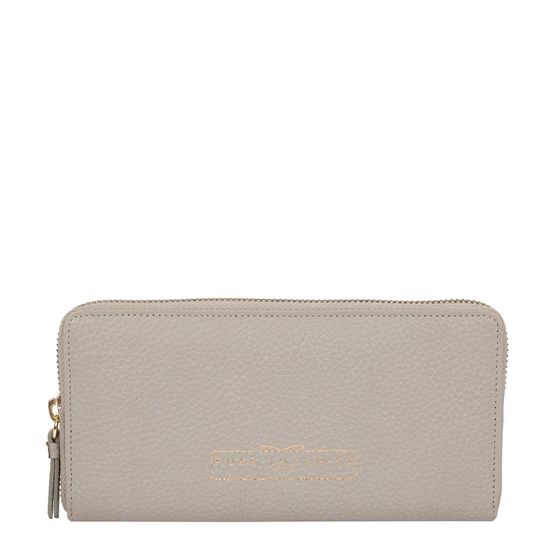 'Frieda' Light Grey Leather Purse