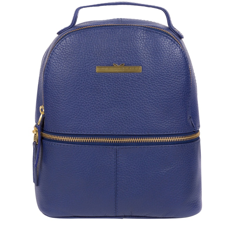 'Gloria' French Navy Leather Backpack