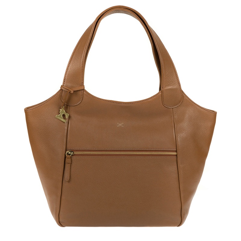 'Imani' Dark Tan Leather Tote Bag