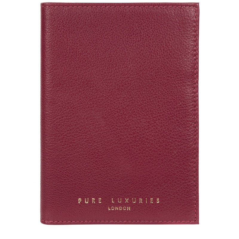 'Jet' Pomegranate Leather Passport Holder