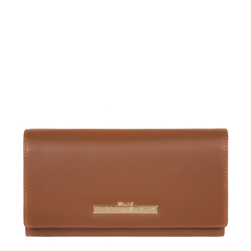 'Kite' Tan Leather Tri-Fold Purse