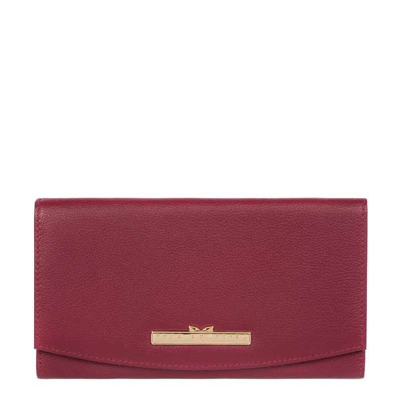 'Lark' Pomegranate Leather Tri-Fold Purse