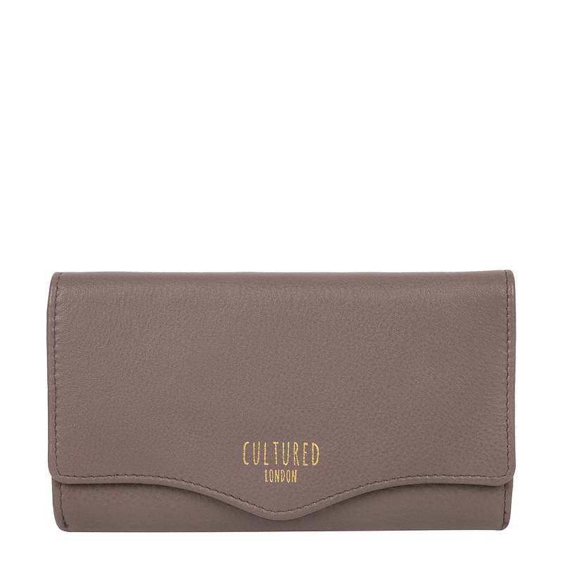 'Letitia' Elephant Grey Leather Purse