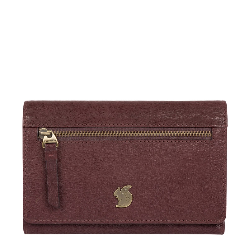 'Ling' Plum Leather Purse