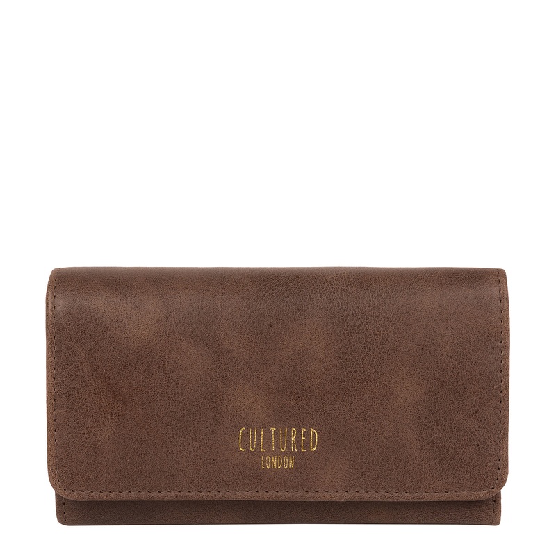 'Odette' Vintage Brown Leather Purse