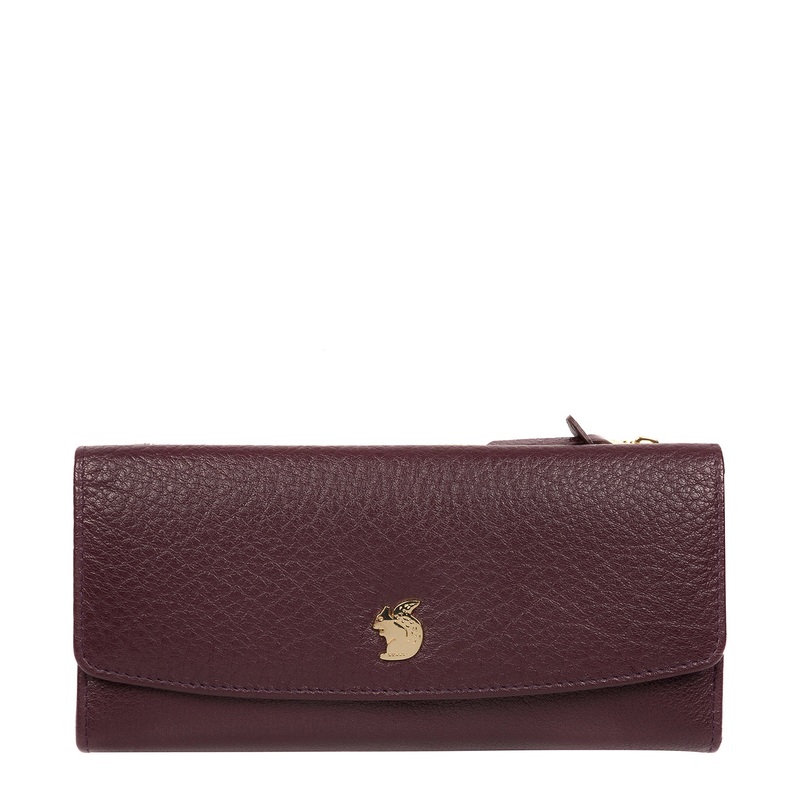 'Ollie' Plum Leather RFID Purse