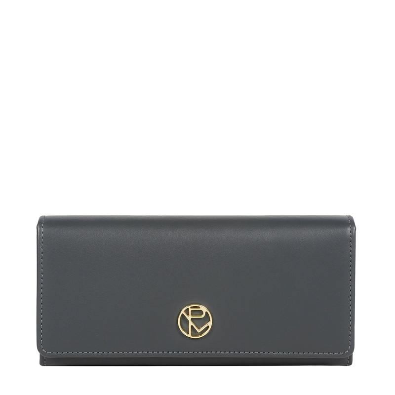 'Paris' Smoky Blue Leather Purse