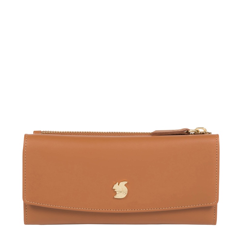 'Sugar' Saddle Tan Leather Tri-Fold Purse