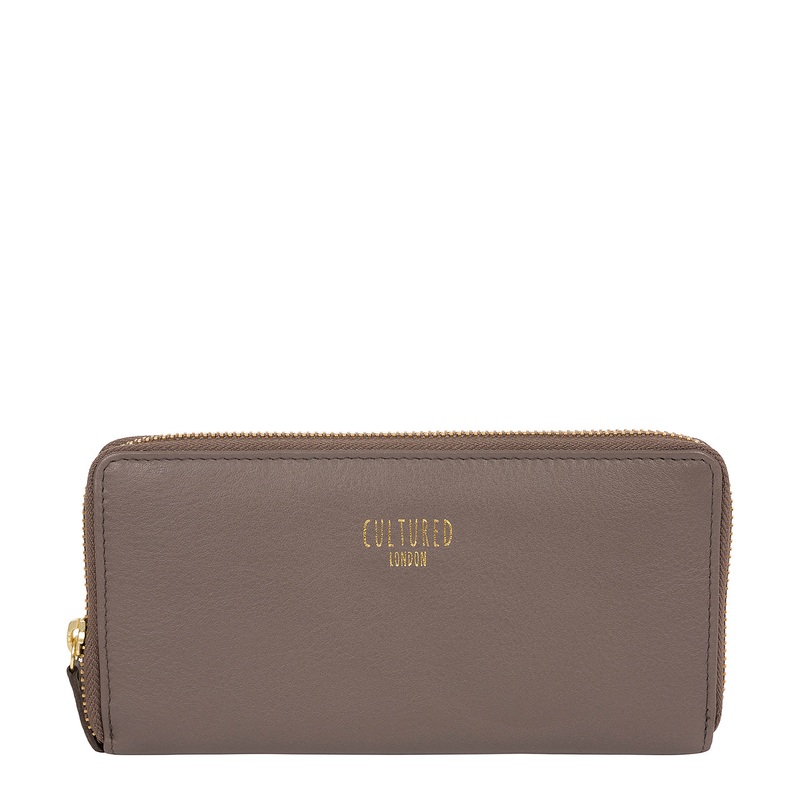 'Tabitha' Elephant Grey Leather Purse