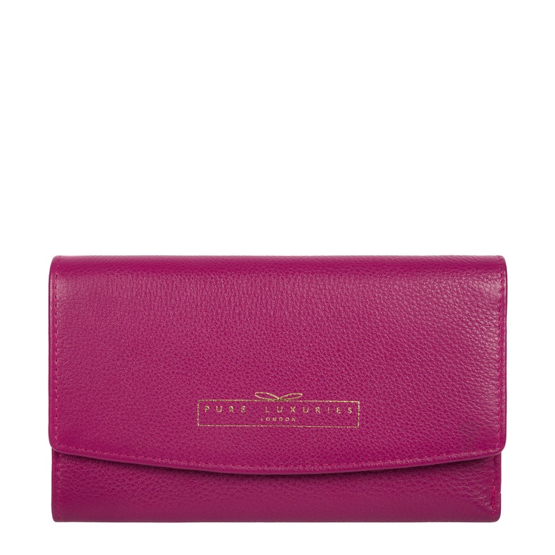 'Tulip' Orchid Leather Tri-Fold Purse