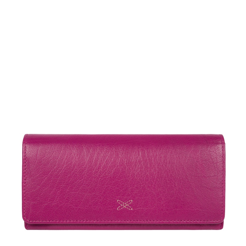 'Vivian' Plum Leather Bi-Fold Purse
