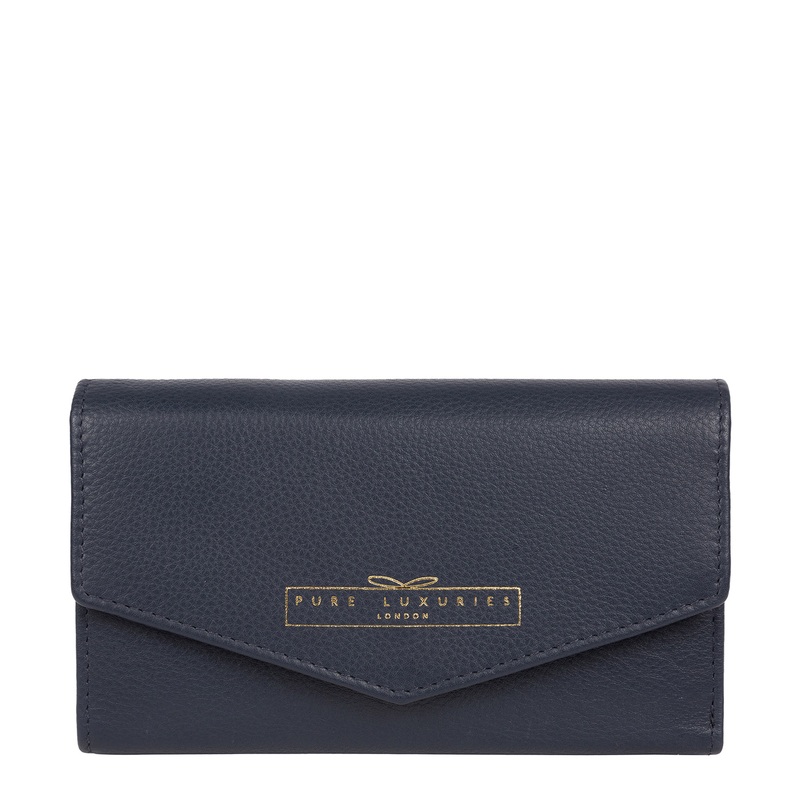'Yew' Midnight Navy Leather Tri-Fold Purse