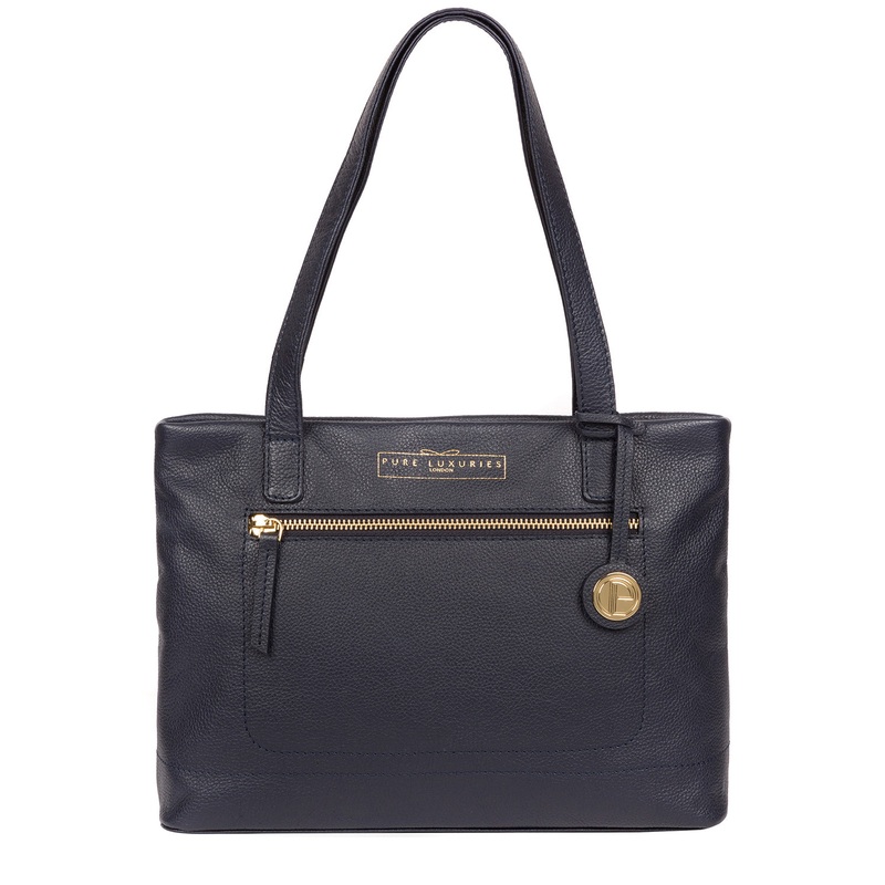 'Adley' Navy Leather Handbag