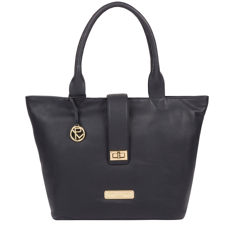 'Annabelle' Navy Leather Tote Bag