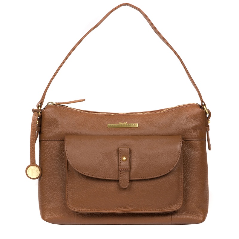 'Betsy' Dark Tan Leather Shoulder Bag