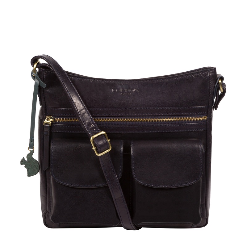'Bon' Navy Leather Cross Body Bag